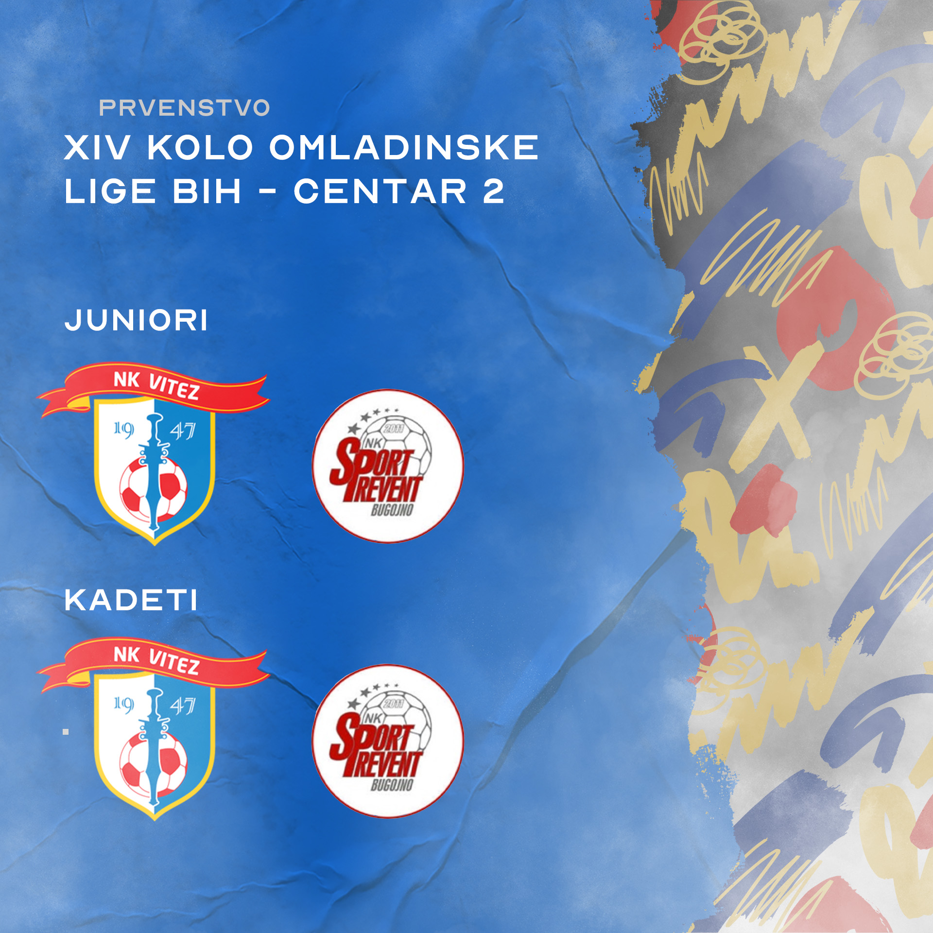 Kadeti i juniori u srijedu dočekuju Sport Prevent